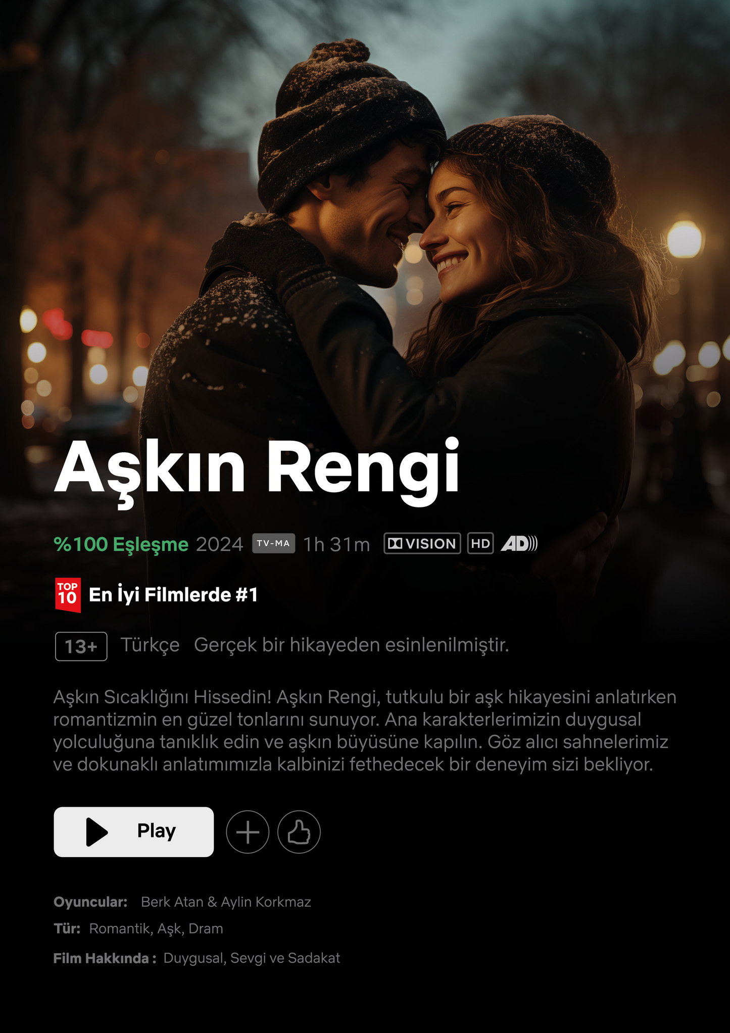 Kişilelştirilebilir Netflix Poster, Çerçeveli Film Posteri